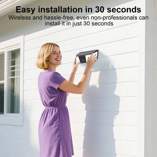 Wireless Solar Security Camera with Floodlight and PIR Motion Detection