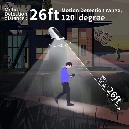 Solar Outdoor Floodlight with 77 LED Motion Sensor and 3 Lighting Modes