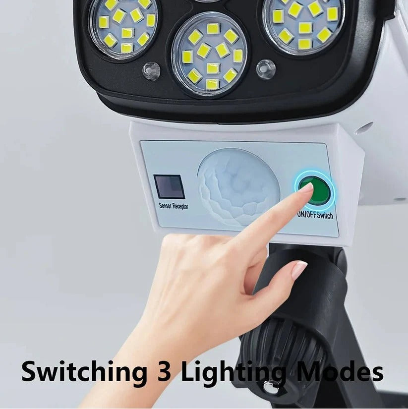 Solar Outdoor Floodlight with 77 LED Motion Sensor and 3 Lighting Modes