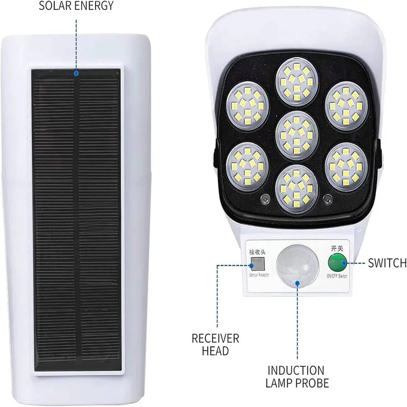Solar Outdoor Floodlight with 77 LED Motion Sensor and 3 Lighting Modes