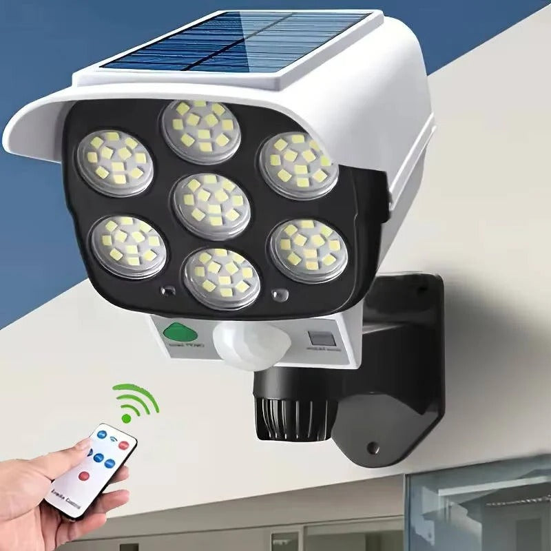Solar Outdoor Floodlight with 77 LED Motion Sensor and 3 Lighting Modes