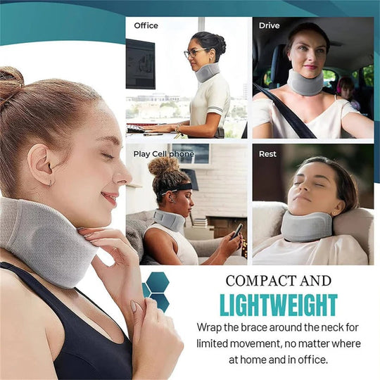 Travel Neck Support Brace with Breathable Fabric and Velcro Fit