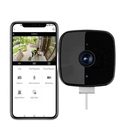 1080P Indoor WiFi Camera with Adhesive Window Mount and Two-Way Audio