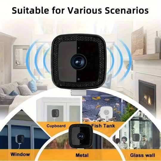 1080P Indoor WiFi Camera with Adhesive Window Mount and Two-Way Audio
