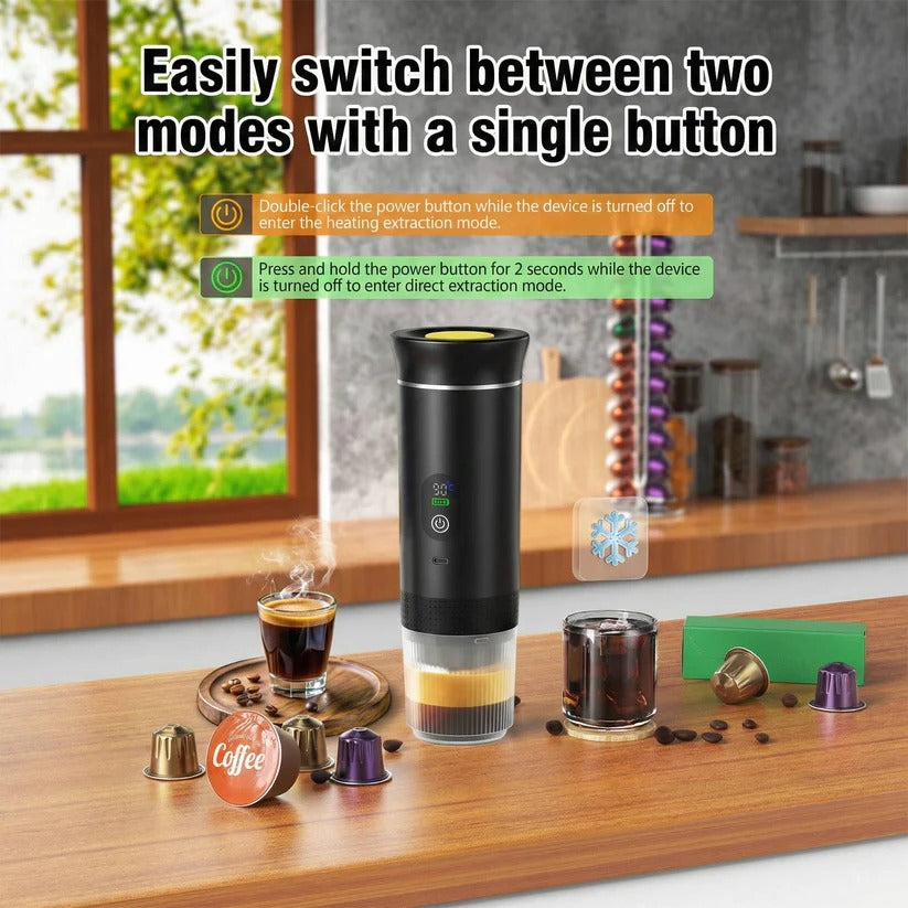 Portable 20 Bar Espresso Machine with Capsule and Ground Coffee Support