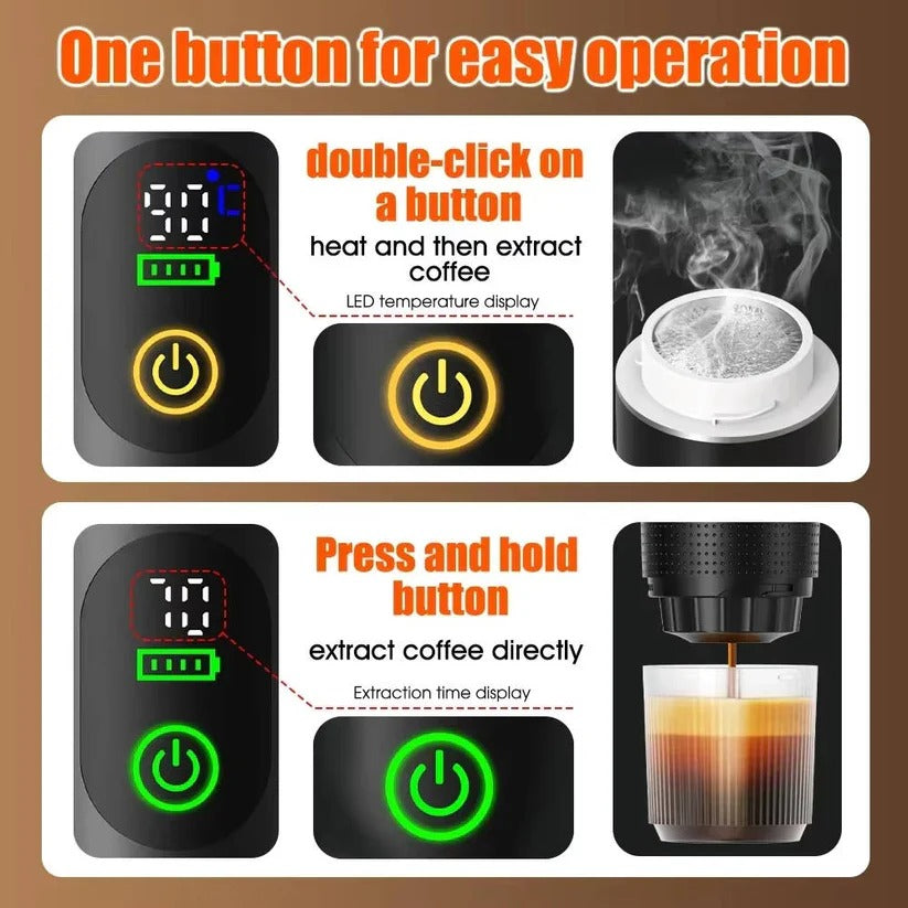 Portable 20 Bar Espresso Machine with Capsule and Ground Coffee Support