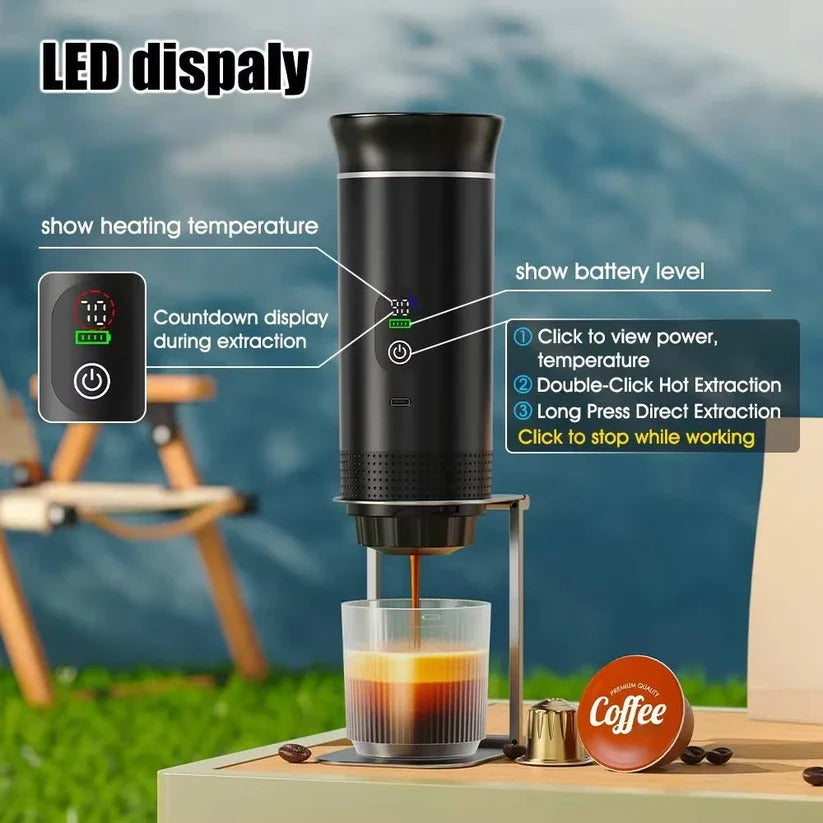 Portable 20 Bar Espresso Machine with Capsule and Ground Coffee Support