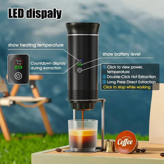 Portable 20 Bar Espresso Machine with Capsule and Ground Coffee Support
