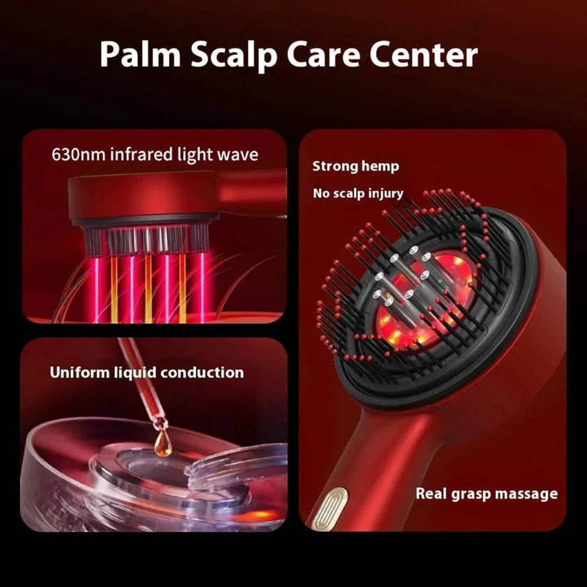 Scalp Massage Brush with Red Light for Hair Support