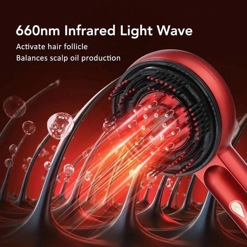 Scalp Massage Brush with Red Light for Hair Support