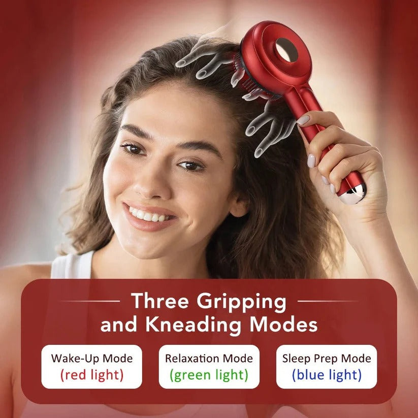 Scalp Massage Brush with Red Light for Hair Support