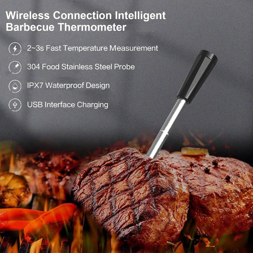 Bluetooth 5.2 Wireless Meat Thermometer with App Control for BBQ and Grill