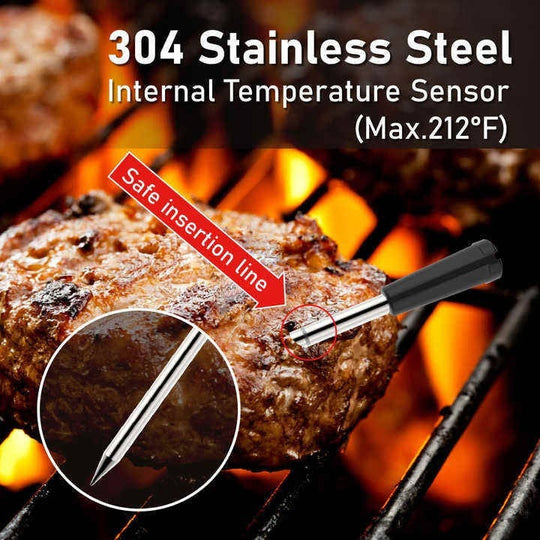 Bluetooth 5.2 Wireless Meat Thermometer with App Control for BBQ and Grill