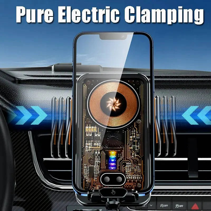Auto Clamping Car Phone Mount with Fast Wireless Charging for Air Vent