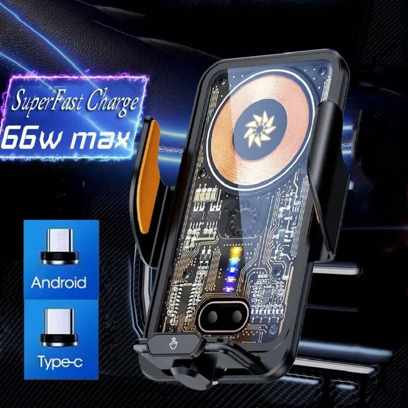 Auto Clamping Car Phone Mount with Fast Wireless Charging for Air Vent