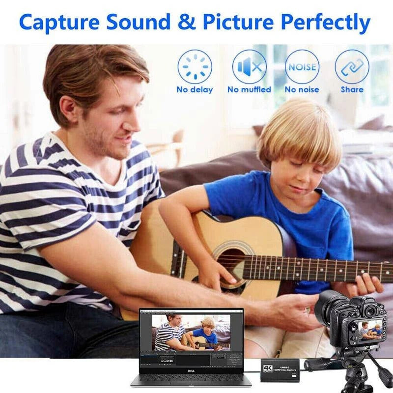 HDMI to USB 3.0 Video Capture Device with 4K Input and 1080P 60fps Recording