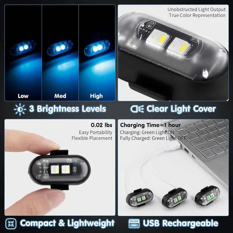 Rechargeable RGB LED Strobe Light with Remote Control