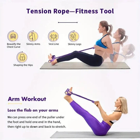 Foot Pedal Resistance Band with Detachable Handles for Home Gym Training