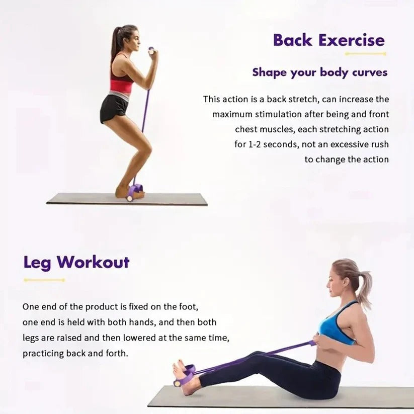 Foot Pedal Resistance Band with Detachable Handles for Home Gym Training