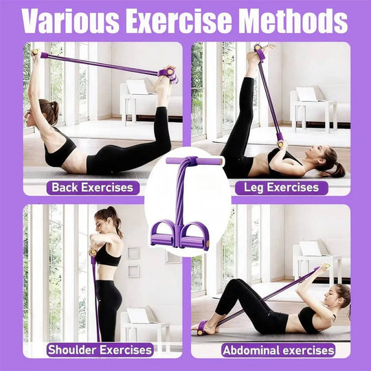 Foot Pedal Resistance Band with Detachable Handles for Home Gym Training