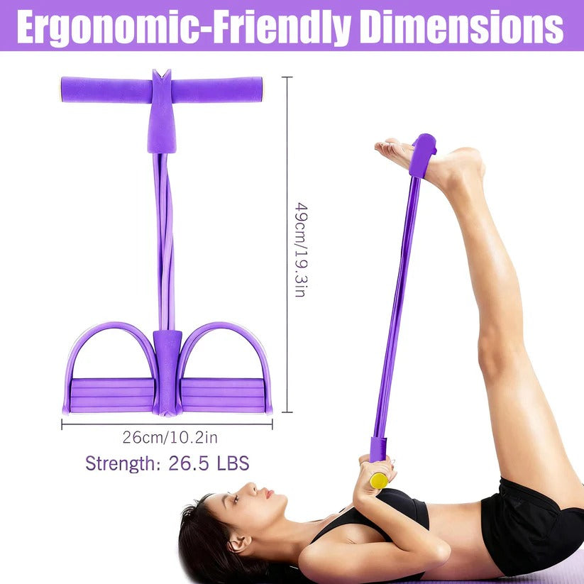 Foot Pedal Resistance Band with Detachable Handles for Home Gym Training
