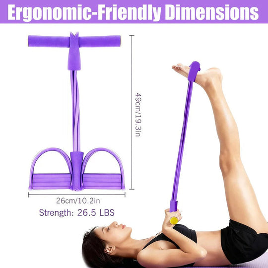 Foot Pedal Resistance Band with Detachable Handles for Home Gym Training