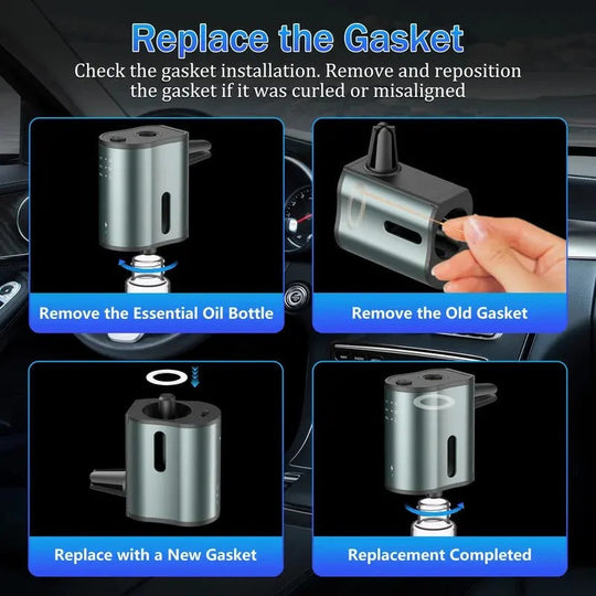 Waterless Car Aromatherapy Diffuser with Adjustable Fragrance Intensity and 3 Refill Bottles