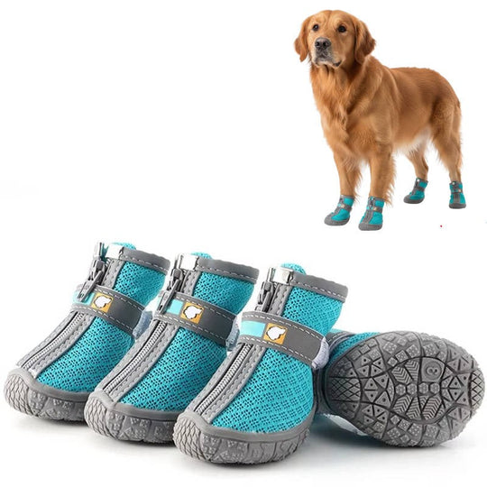 Waterproof Breathable Dog Paw Boots with Non-Slip Sole for Outdoor Use, 4 Pack