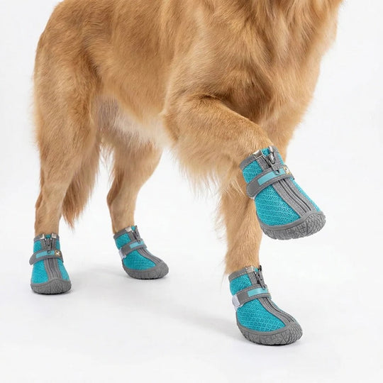 Waterproof Breathable Dog Paw Boots with Non-Slip Sole for Outdoor Use, 4 Pack