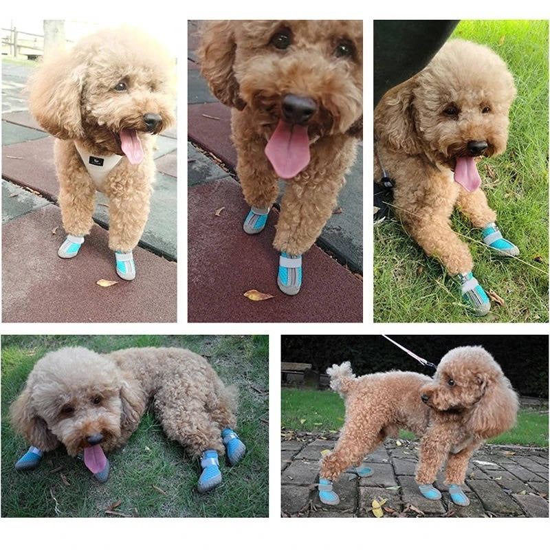 Waterproof Breathable Dog Paw Boots with Non-Slip Sole for Outdoor Use, 4 Pack