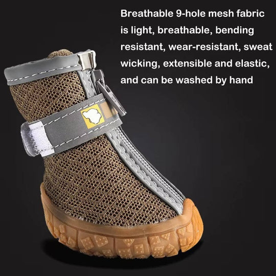 Waterproof Breathable Dog Paw Boots with Non-Slip Sole for Outdoor Use, 4 Pack
