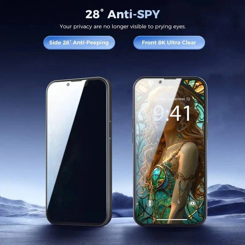 Dual Pack Anti-Spy Tempered Glass Screen Protector for iPhone Models