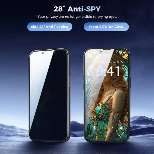Dual Pack Anti-Spy Tempered Glass Screen Protector for iPhone Models