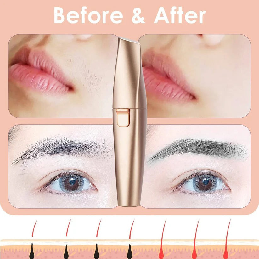 Women's LED Facial Hair Epilator with Eyebrow Shaver for Painless Hair Removal