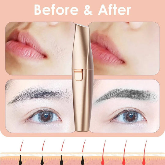 Women's LED Facial Hair Epilator with Eyebrow Shaver for Painless Hair Removal