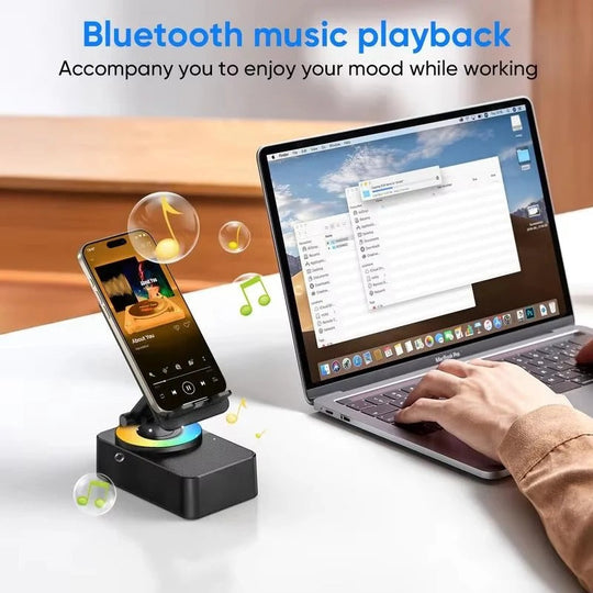 5-in-1 Wireless Bluetooth Speaker with Foldable Phone Stand and LED Lighting