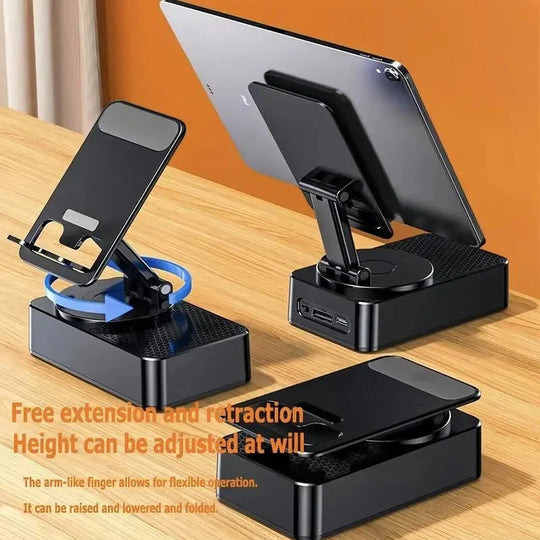 5-in-1 Wireless Bluetooth Speaker with Foldable Phone Stand and LED Lighting