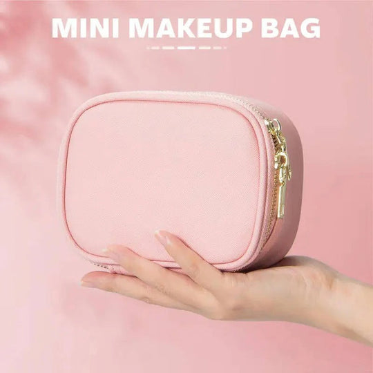 Portable Travel Cosmetic Case with Adjustable LED Mirror and Organiser