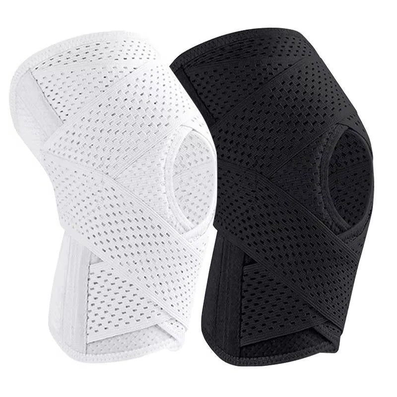 Adjustable Knee Brace with Side Stabilizers and Breathable Mesh Support
