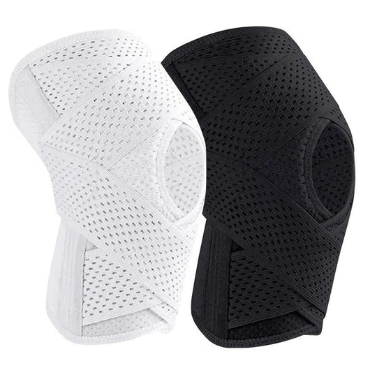 Adjustable Knee Brace with Side Stabilizers and Breathable Mesh Support