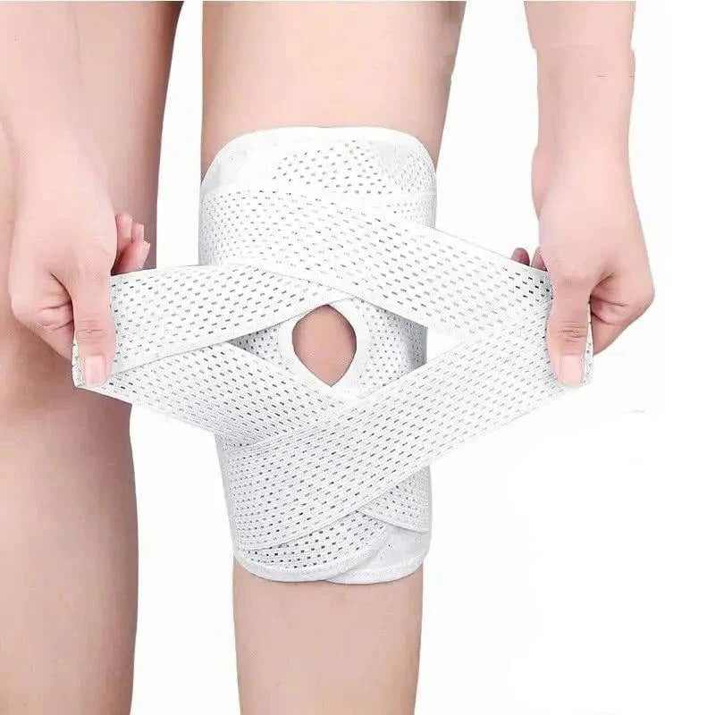 Adjustable Knee Brace with Side Stabilizers and Breathable Mesh Support