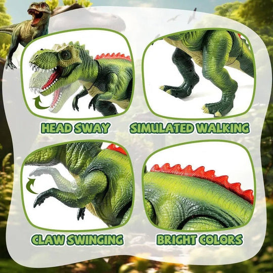 RC T-Rex Dinosaur Toy with Mist Spray, Roaring Sounds and LED Lights