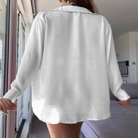 Women's Sheer Button-Front Cover-Up Shirt and Shorts Set
