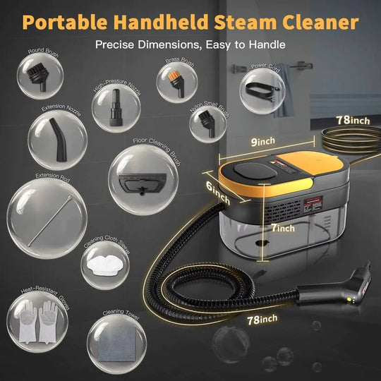 Handheld Steam Cleaner for Home and Car Use on Tiles, Grout and Floor Surfaces