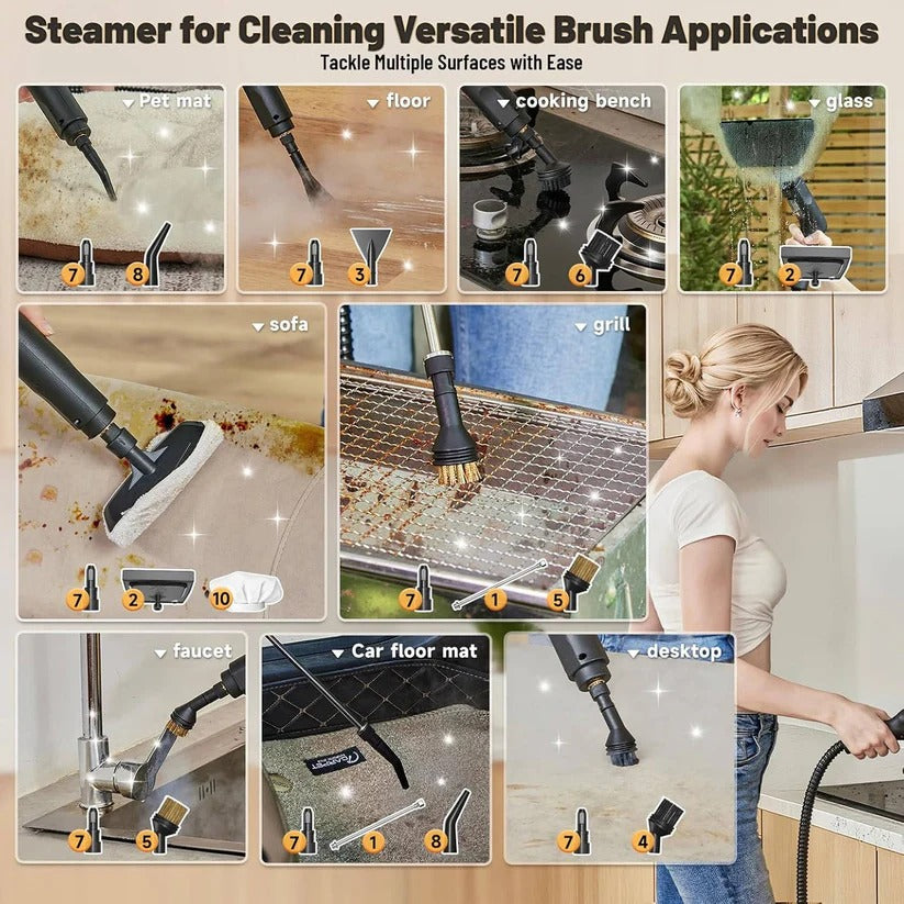 Handheld Steam Cleaner for Home and Car Use on Tiles, Grout and Floor Surfaces