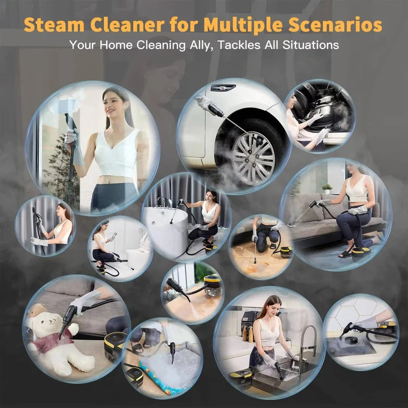 Handheld Steam Cleaner for Home and Car Use on Tiles, Grout and Floor Surfaces