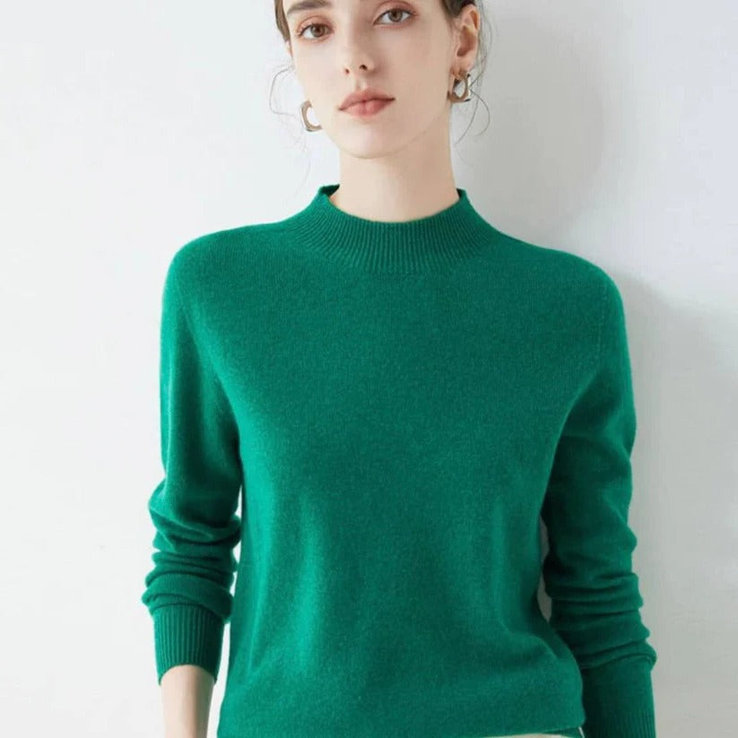 Women's Cashmere Knit Pullover Sweater for Cold Weather