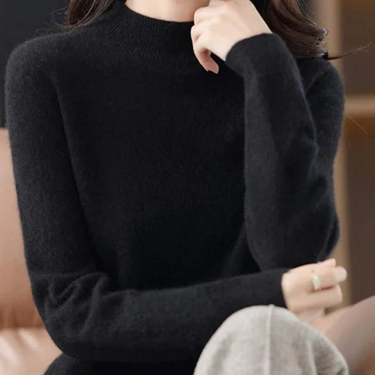Women's Cashmere Knit Pullover Sweater for Cold Weather