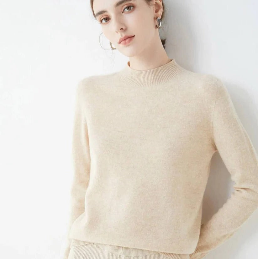 Women's Cashmere Knit Pullover Sweater for Cold Weather