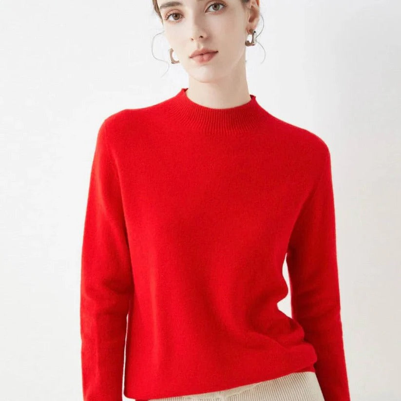 Women's Cashmere Knit Pullover Sweater for Cold Weather